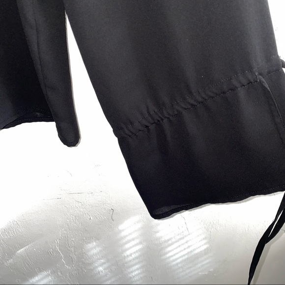 J Crew Black Bell Sleeves Blouse with Pintucks - Picture 6 of 8